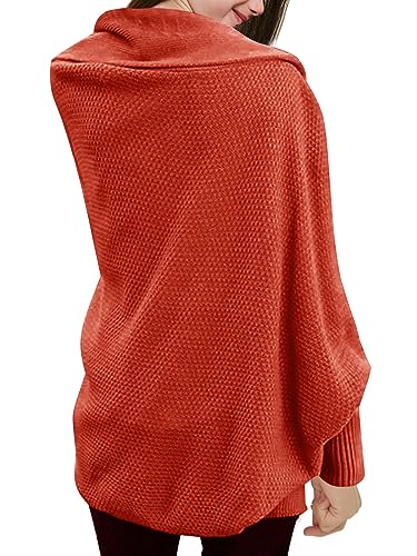 Laseily Girls Open Front Cardigan Sweaters Batwing Long Sleeve Shawl Collar Ribbed Knit Winter Coats2