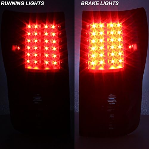 AKKON - For Black Smoke 07-13 Toyota Tundra Pickup Truck LED Tail Lights Brake Lamp Replacement Left + Right