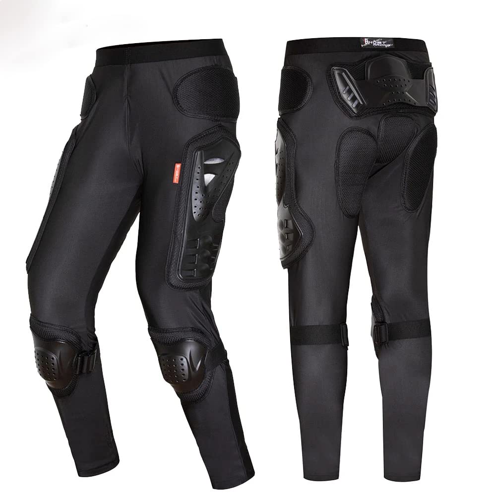Pantalon de Moto Cross Homme, Pantalon De Moto Respirant élastique, 4 Coussinets De Protection Détachables, Pantalon Incassable pour Moto, Pantalon De Cyclisme D'été pour Les Motos,XL