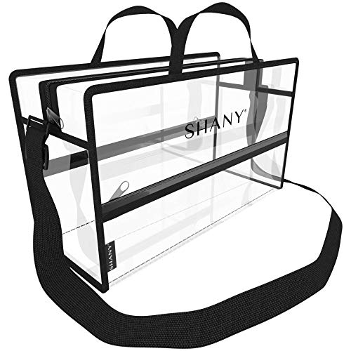 SHANY Clear PVC Water-Resistant Travel Tote Bag - Large See-Thru Bag with Adjustable Shoulder Straps and Zippered Pockets - Image 3