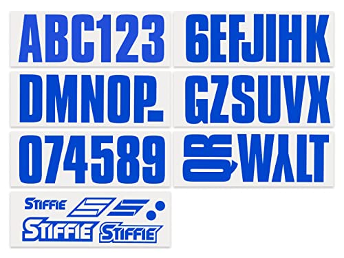 Image of STIFFIE Uniline Blue 3 inch Boat & PWC Registration Decals • Numbers Letters Stickers