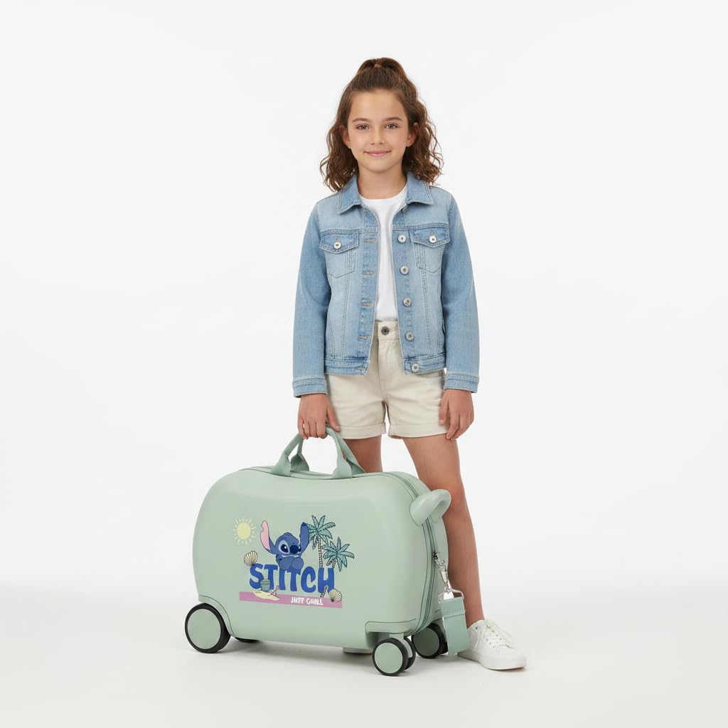 Disney Walizka dziecięca Twarda 4-kołowa Zamek szyfrowy z boku Bagaż podręczny wykonany jest z ABS, sztywnego i lekkiego materiału., Just Chill, Talla única, Walizka dziecięca 45