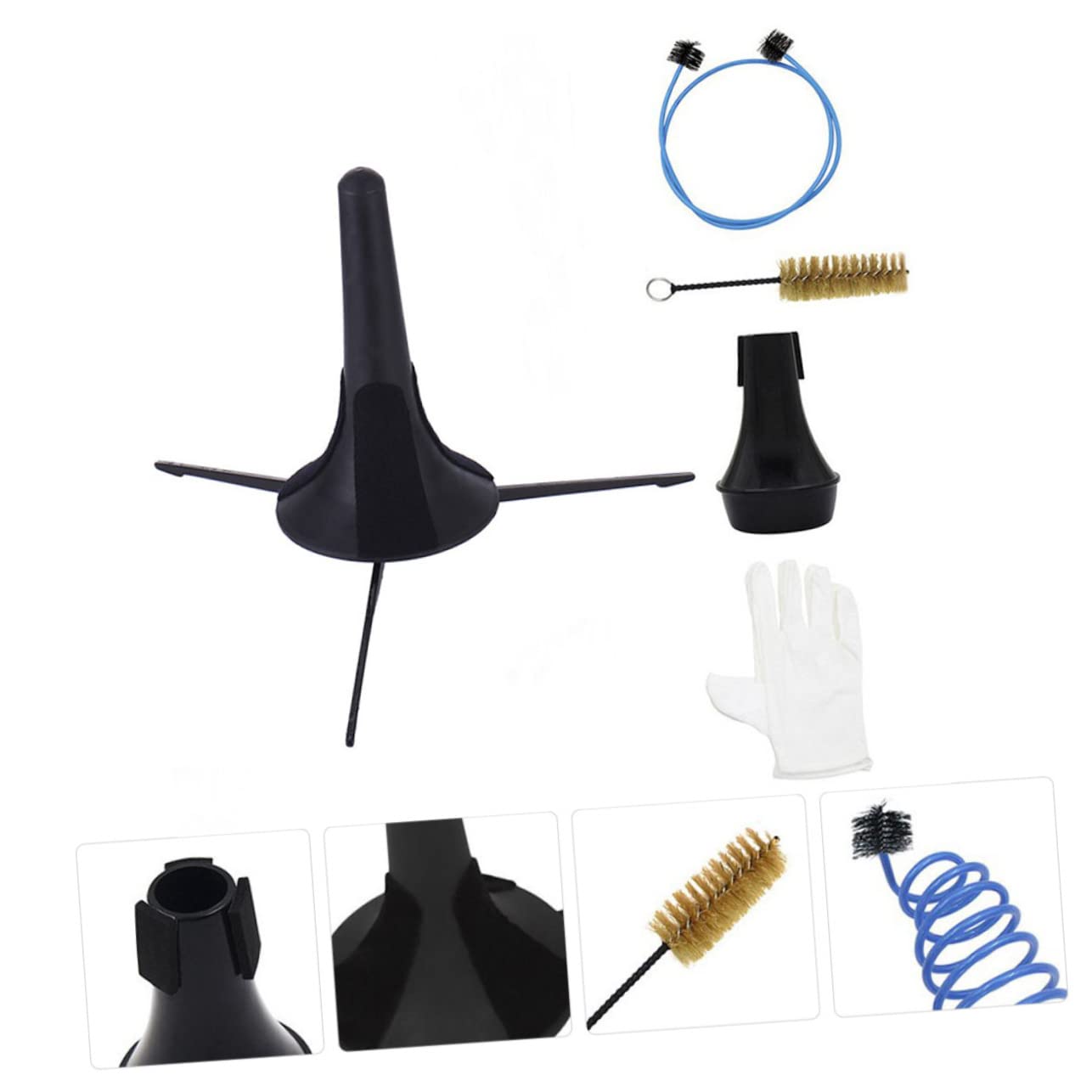 TOYANDONA Kit de Nettoyage Sourdine Incluse Brosses en Plastique et Métal pour Accessoires pour Entretien et Nettoyage Trompette Support des Petites Valves
