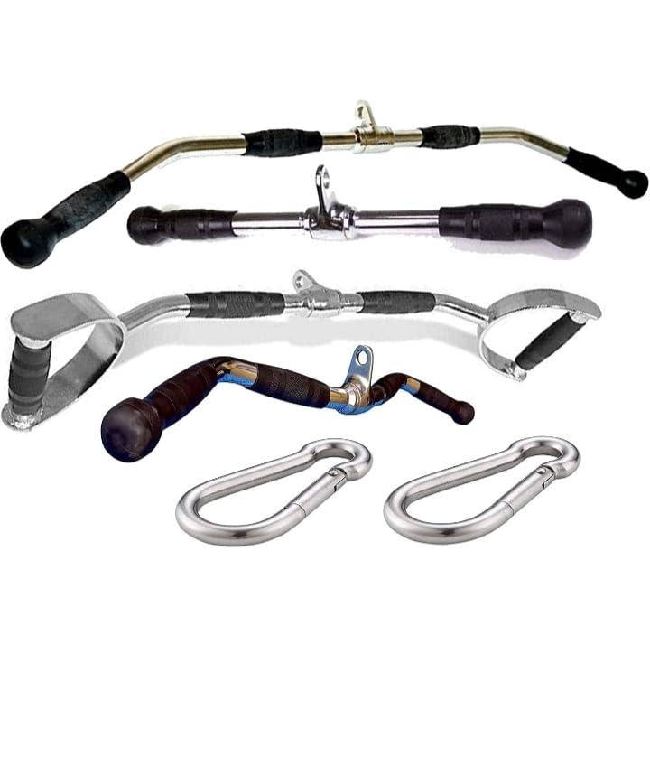 Gyming World™ Combo of Gym accessories attachments LAT bar, D Handle, Zigzag handle, Triceps handle + Safety locks etc (B09LMP1YCX) Amazon Price History, Amazon Price Tracker