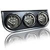 IZTOR 52mm 3 in 1 (Oil Press Gauge+Water Temp Gauge+Voltmeter) Triple Gauge Kit AUTO Gauge Meter（Black Console）for Cars/Trucks/Tractors/ Marine Engines Meter