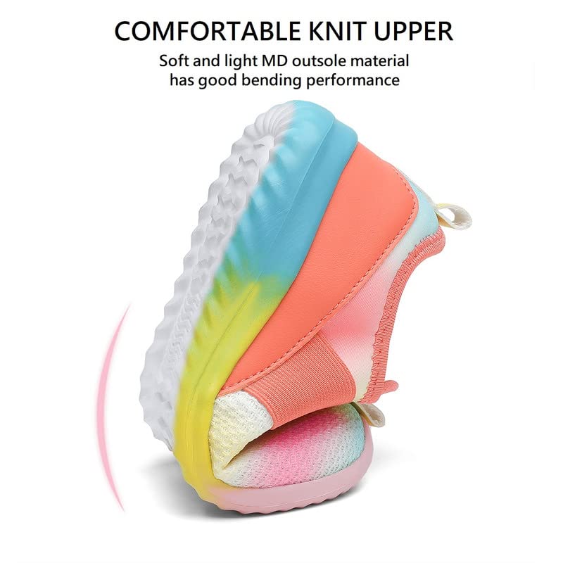 GEERX CARA Girls Slip On Athletic Sneaker Lightweight Breathable Comfortable Sport Walking Running Tennis Shoe (Toddler/Little Kid/Big Kid)4