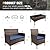 UDPATIO Patio Furniture 4 Pieces Outdoor Wicker Rattan Chair Balcony Conversation Sets Porch Furniture Sectional Loveseat w Cushions and Table for Backyard Pool Garden (Brown-Blue)