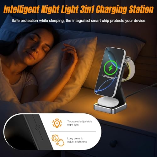 Wireless Charging Station 3 in 1 for Apple Devices, Foldable Magnetic MagSafe Charger Stand - image 5
