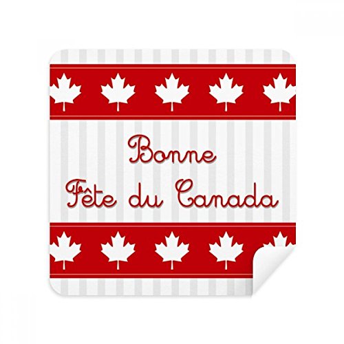 Chiffon de nettoyage fête du Canada en suède pour lunettes et écran de téléphone x2