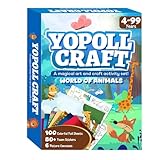 YoPoll Foil Art Craft Kits for Kids, Mess-Free DIY Creative Activity Set, Fun Arts and Crafts Toys for Boys & Girls, Peel & Press Foil Art Kit for Kids, Travel Toy and Birthday Gift (Animals)