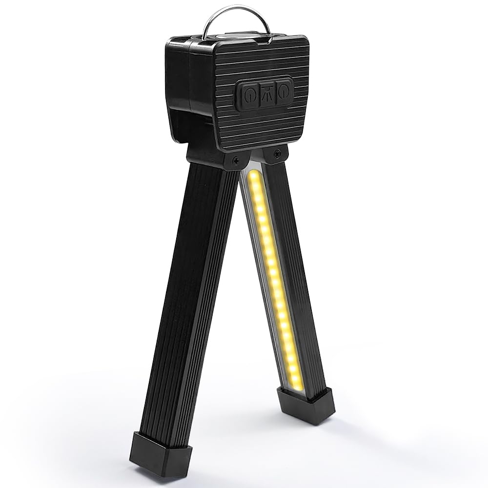 Gym Lamp, Portable Flashlight, Gym Lighting for Posing, Magnetic Work Light Rechargeable, 180° Folding with Hang Hook Camping Lamp, 7-Level Dimming, USB Power Bank , for Fitness, Camping, Home, Office