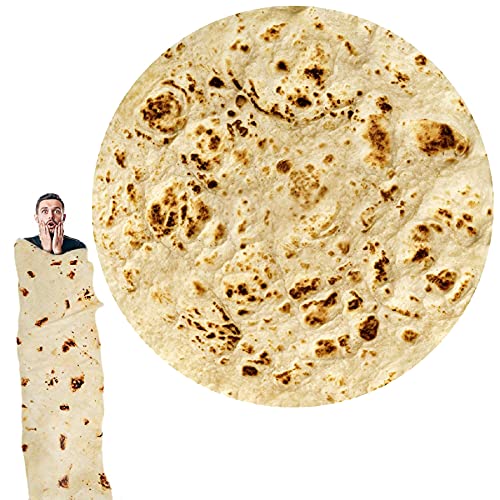 Burrito Tortilla Decke - Tortilla Kuscheldecke Runde Neuheit Food Creation Tagesdecke Neuheits-Decke Tortilla Throw Cover