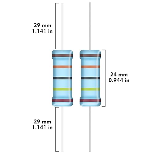 Miniatura 3 de ALLECIN Kit de resistencias de película metálica de 5 W de 1 ohmio a 1M Ohm 25 valores Surtido de resistencias de 5 vatios y 1%