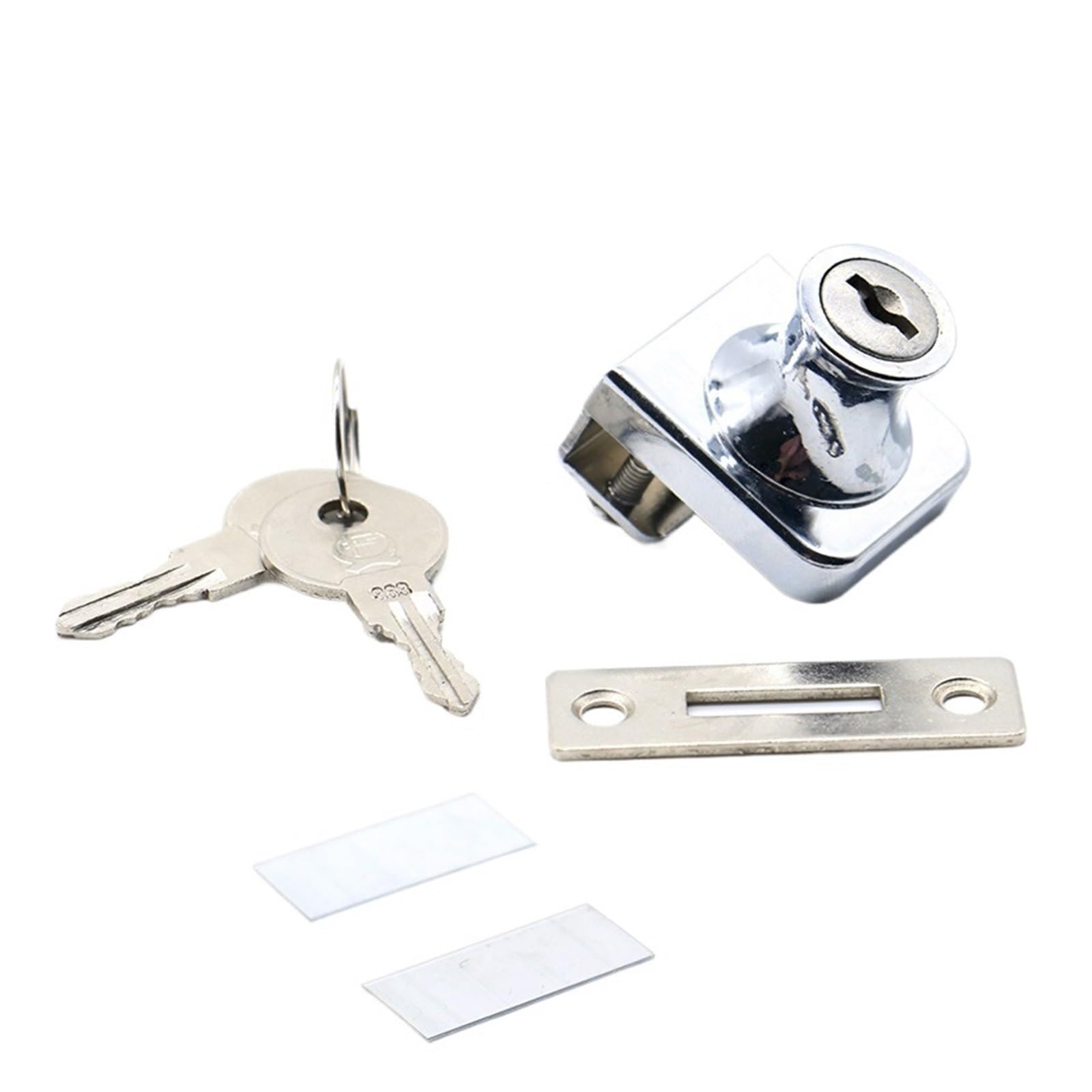 Djgkenvq Ned 407 Iron Key Drawer Lock 407 Single Glass Lock Zinc Alloy Showcase Cabinet Door Cylinder Sliding Glass Push Door Locks For Furniture Hardware(Ned 407 Iron Key)