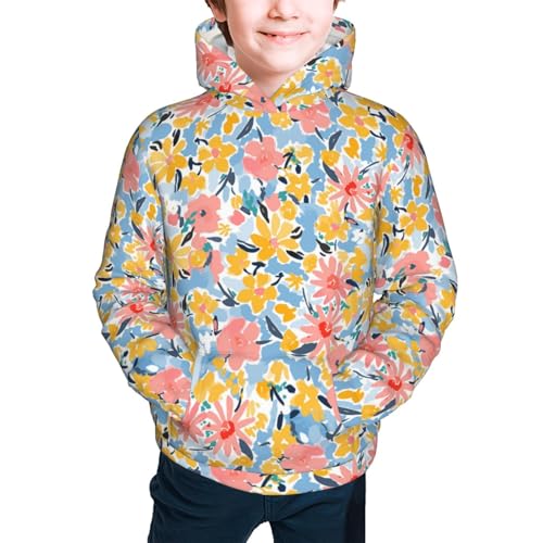 Watercolor Wildflowers Kids Pullover Hoodies Boys Sweatshirts Girls Athletic Clothes with Pocket2