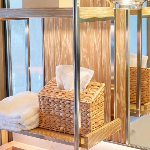 Water Hyacinth Hand Towels Box Cover for Kleenex Disposable Paper Hand Towels, Handwoven Towel Holder, Wicker Tissue Box Cover for Bathroom, Bedroom, Office, Tabletop, Kitchen - Image 7