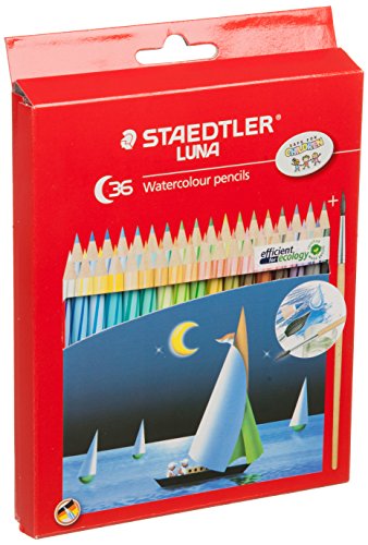 Staedtler Luna Aquarelle Water Color Pencil, 36 Shades with Catalogue & Mechanical Pencil