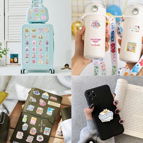 Image of 110PCS Summer Bookish Stickers, Book Stickers Pack for Kindle Laptop Water Bottle, Funny Book Lover Gifts, Summer Reading Program & Paperback Book Day Decals