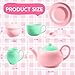 JOYIN 18PCS Pretend and Play Tea Party Set, Plastic Tea Set, Mini Kitchen for Kids, Gifts for Toddler Boys Girls Ages 3 4 5 6 Years Old