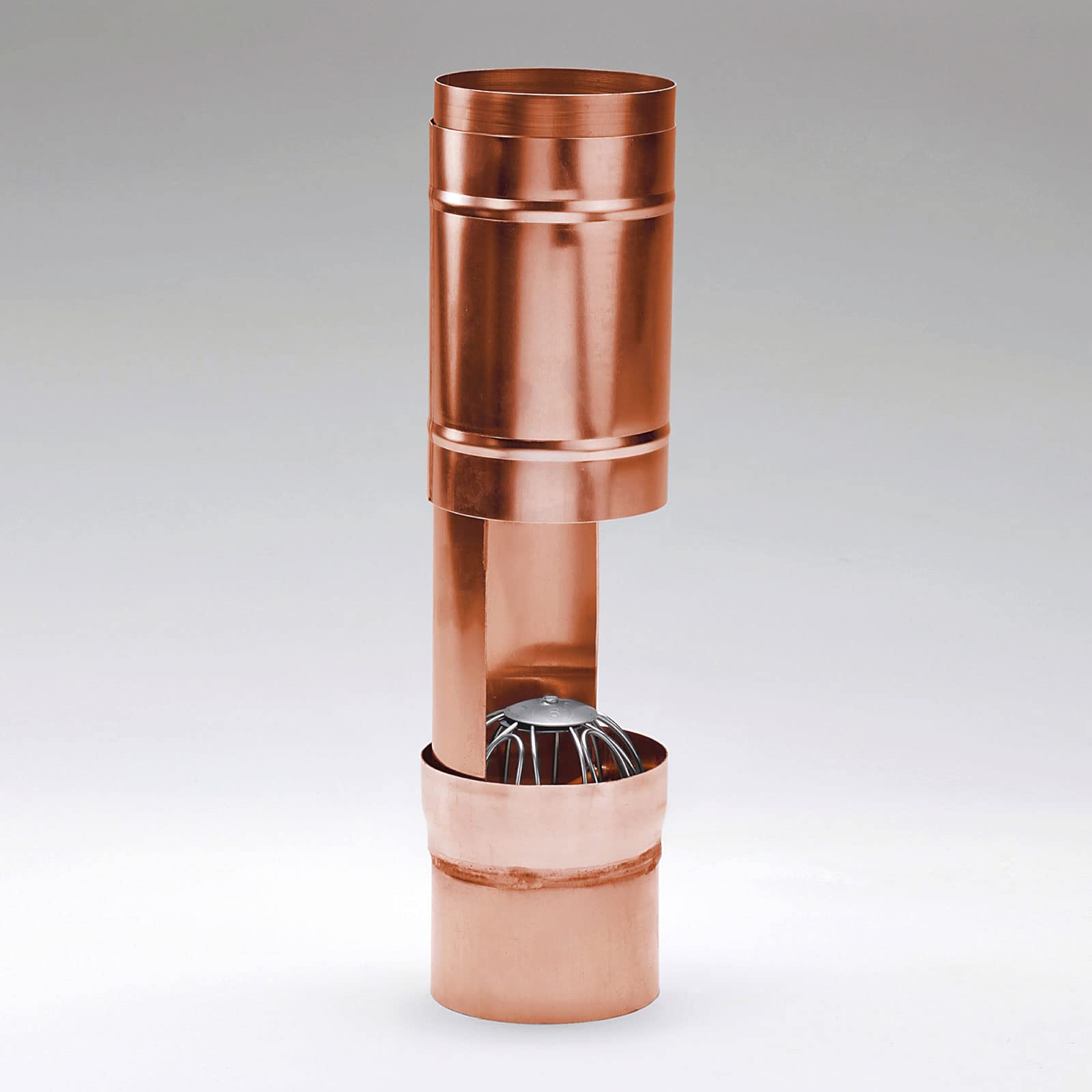 Laubsammler Kupfer mit Sieb DN 80 inkl. Adapter Regenwasserfilter Laubabscheider für Blechfallrohre mit 80 mm Durchmesser. Verhindert das Zusetzen und Verstopfen von Fallrohren durch Grobschmutzsieb