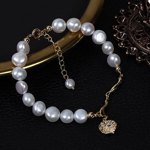 Bracelet extensible perles d'eau douce anti-perte pour femme - 3
