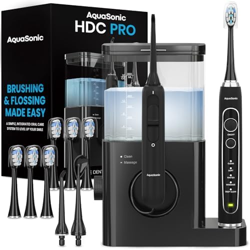AquaSonic Home Dental Center PRO Toothbrush and Water Flosser Combo