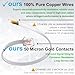 RetailAndBulk (2 Pack) 2 Feet Telephone Cord, Professional Grade Made in USA, 6P4C Male RJ11 Plugs with 50 Micron Gold Contacts, Pure Copper Wire Phone Line Cable (24 Inches, White)