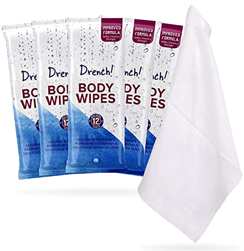 Luxury Shower Wipes for Adults and Elderly - No Water Bathing and Cleansing Wipes | Microwavable Bath and Shower Wipes (60 Pack)