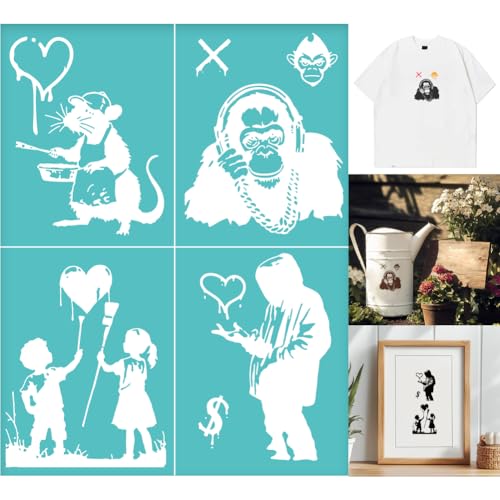 GOMAKERER 2 Stück Banksy Schablone Für Siebdruck....