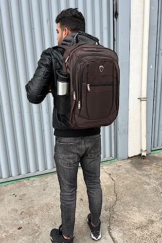 Mochila Reforçada Executiva Escola Trabalho Viagens Masculino/Feminino Marrom