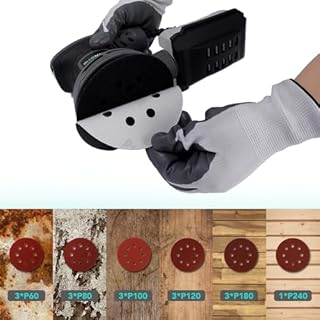 Bluemars 320W Random Orbit Sander,6 Variable Speeds (8000-13000RPM),16Pcs Sandpapers,125mm Sanding Pad, Mini Electric Sander
