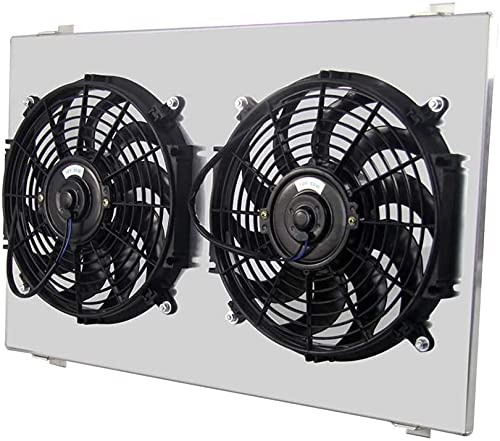2X12 Fan +Aluminum Shroud Combo Compatible for 1968-87 GM Chevrolet/Buick/GMC Pickup; El Camino, Chevelle Impala丨Fits 34" Overall Width Radiator