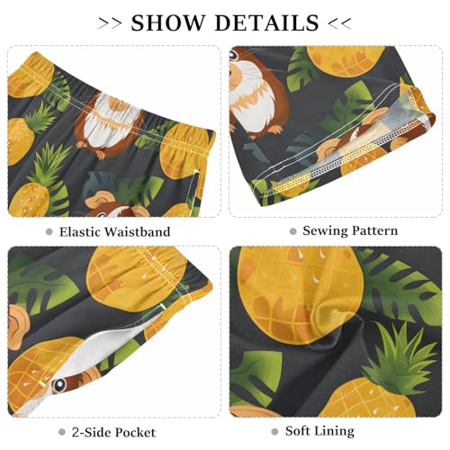 Guinea Pig Pineapple Short Pajama Pants Bottoms Soft Sleepwear with Pockets3