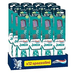 Aquafresh Junior Kinderzahnbürste 6-12 Jahre, 12 Stück