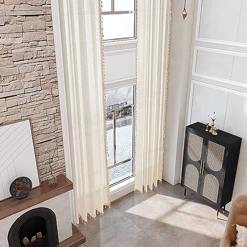 Sanceor Boho Extra Long Sheer Curtain