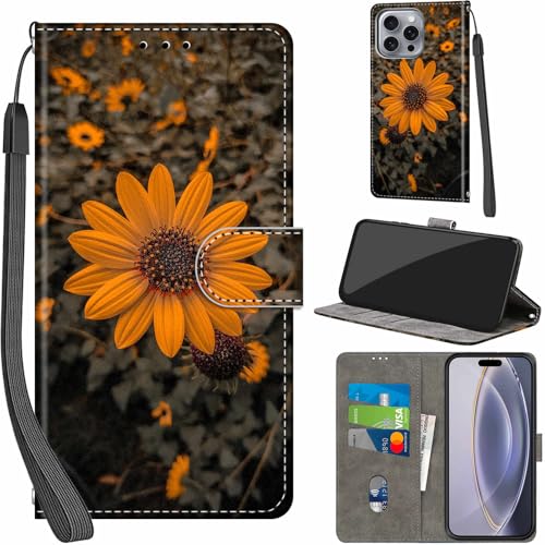 Étui iPhone 16 Pro Max en cuir noir avec 3 porte-cartes et béquille de protection 6,9"