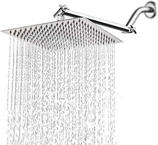 12'' Rainfall Shower Head with 11'' Adjustable Extension Arm, HarJue High Pressure Large
