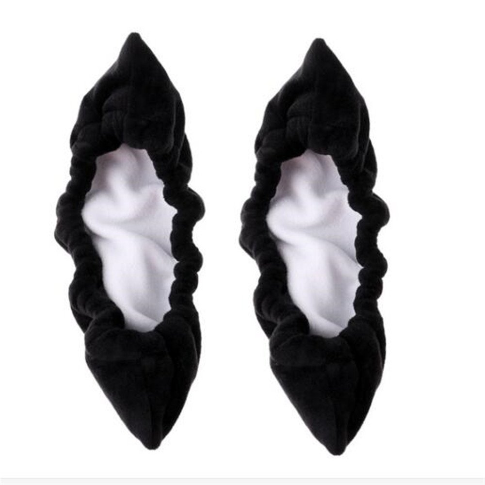LIUHUO Ice Skate Boot Covers Sold in Pair Terry Cloth Blades Covers (Black)