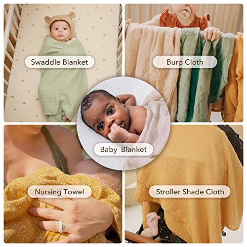 Moonkie 47 x 47 Inches Muslin Swaddle Blanket, 2 Pack Infant Wearable Swaddling Set - Image 3