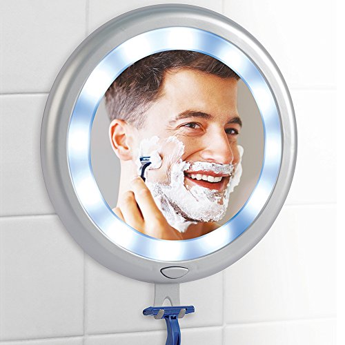 Fogless LED Shower Mirror - 12 Super Bright Lights & 3 Strong Suction Cups by Jobar International