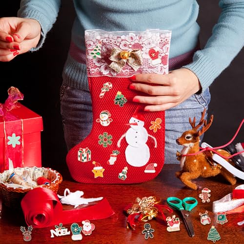Image of SANNIX 60Pcs Christmas Pins, Christmas Enamel Lapel Pins Assorted Santa Claus Snowflake Snowman Holiday Cartoon Pin Badge for Clothes Bags Hats Accessories, 30 Styles