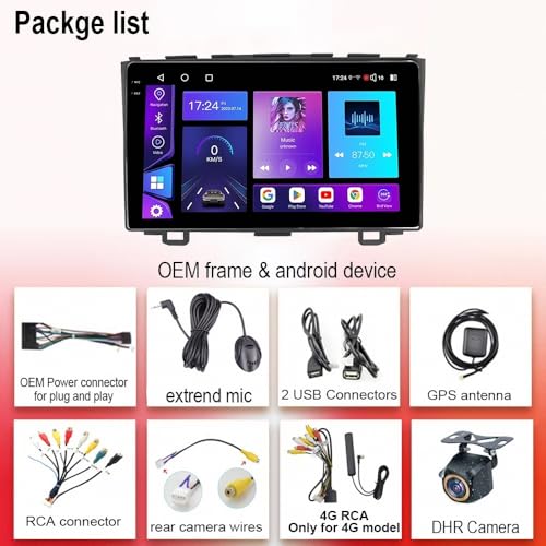 Radio Coche Pantalla Incell Touchscreen para Honda CRV 2007 2008 2009 2010 USB EQ 7