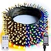 Dazzle Bright 100FT 300 LED Color Changing Christmas Lights, 2 in 1 Warm White & Multi Waterproof Christmas String Lights with Remote 11 Functions Christmas Decorations for Indoor Outdoor