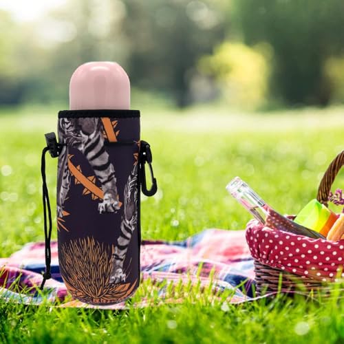 Image of Wanty Neoprene 20 Oz Insulated Water Drink Bottle Cooler Carrier Cover Sleeve Tote Bag Pouch Holder Strap for Climbing Cycling and Running Outdoor Activities