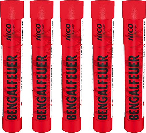 Nico Bengalfeuer 10 Stück ( 5 weiß blinkend + 5 x rot blinkend ) Feuerwerk Bengalos Party Fußball von Aktivhandel