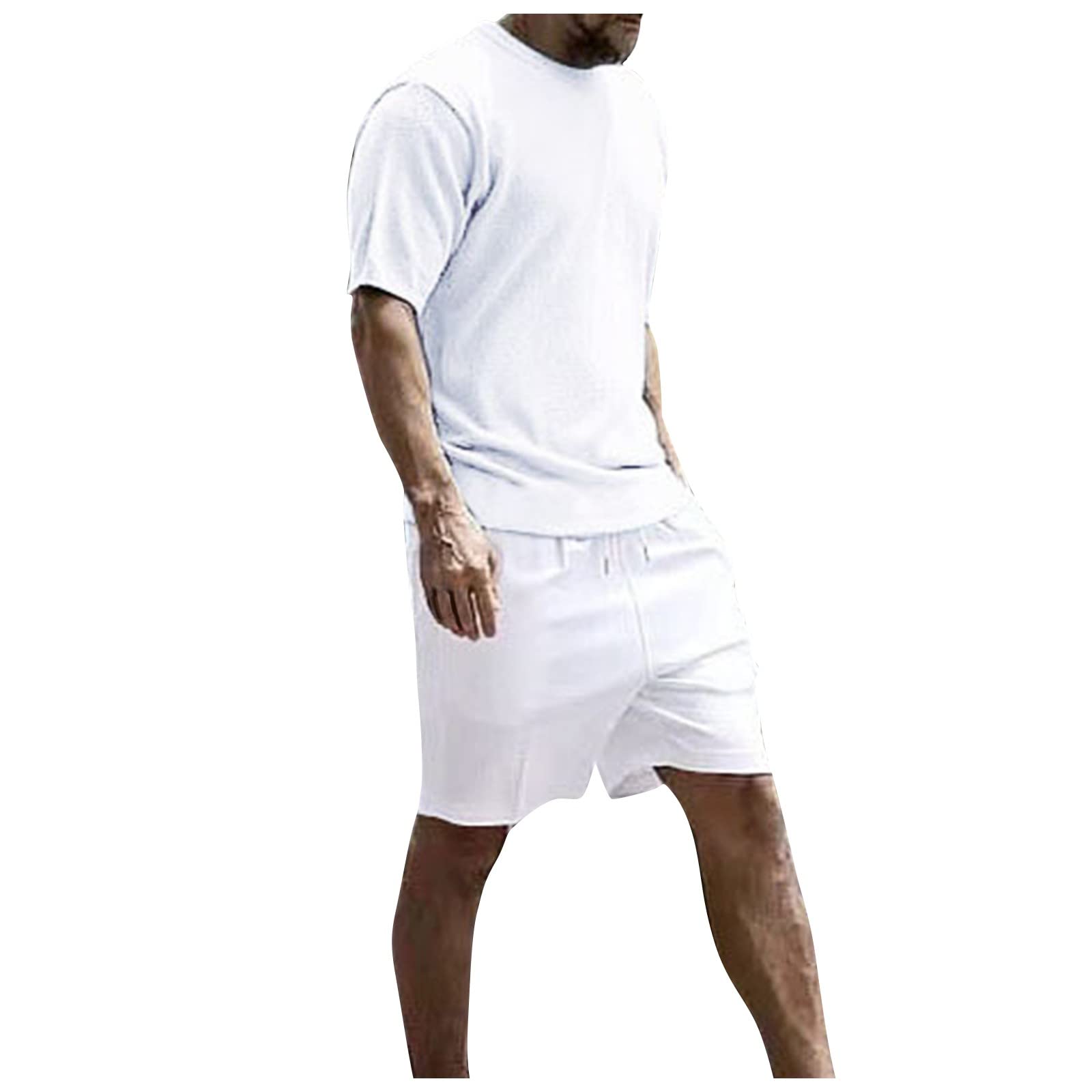 GIANTHONG Mens 2 Piece Outfits Casual Tracksuit Shorts Sweatsuit Oversize Drawstring Short Sleeve Sport Set with Pockets