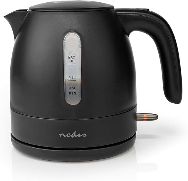 NEDIS Czajnik elektryczny | 1,0 l | obracany o 360 stopni | ukryty element grzejny | kontroler Strix® | Boil-Dry Protection 0,80 m czarny