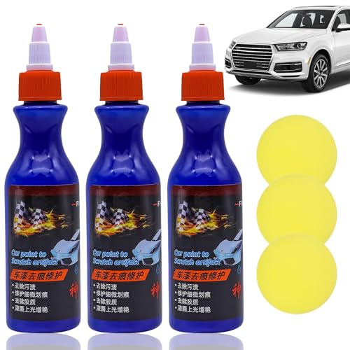 3 Piezas Eliminador de Rayones for Autos 100ml Car Remover for Deep Scratcher,Pulimento para Arañazos de Coche,Adecuado para La Restauración Pintura de Automóviles