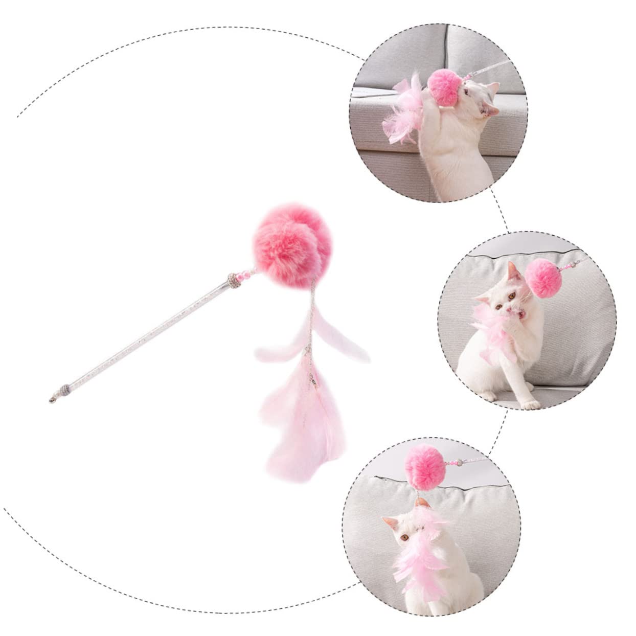 POPETPOP 4 Pz Rompicapo Per Gatti Giocattolo Per Gatti Con Canna Da Pesca Esercizio Divertente Del no Giocattolo Interattivo Per Canna Da Gatto Piuma Plastica Bastoncino Di