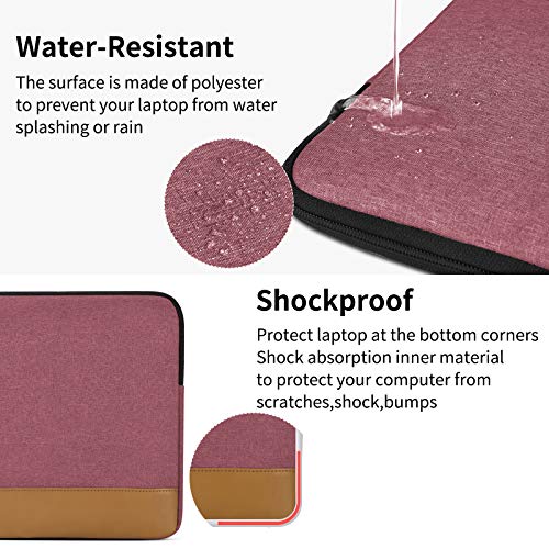 Image of Laptop Sleeve 15-15.6 Inch Tear-Resistant Laptop Case for Men Women Waterproof Laptop Bag with Accessory Bag, Pink